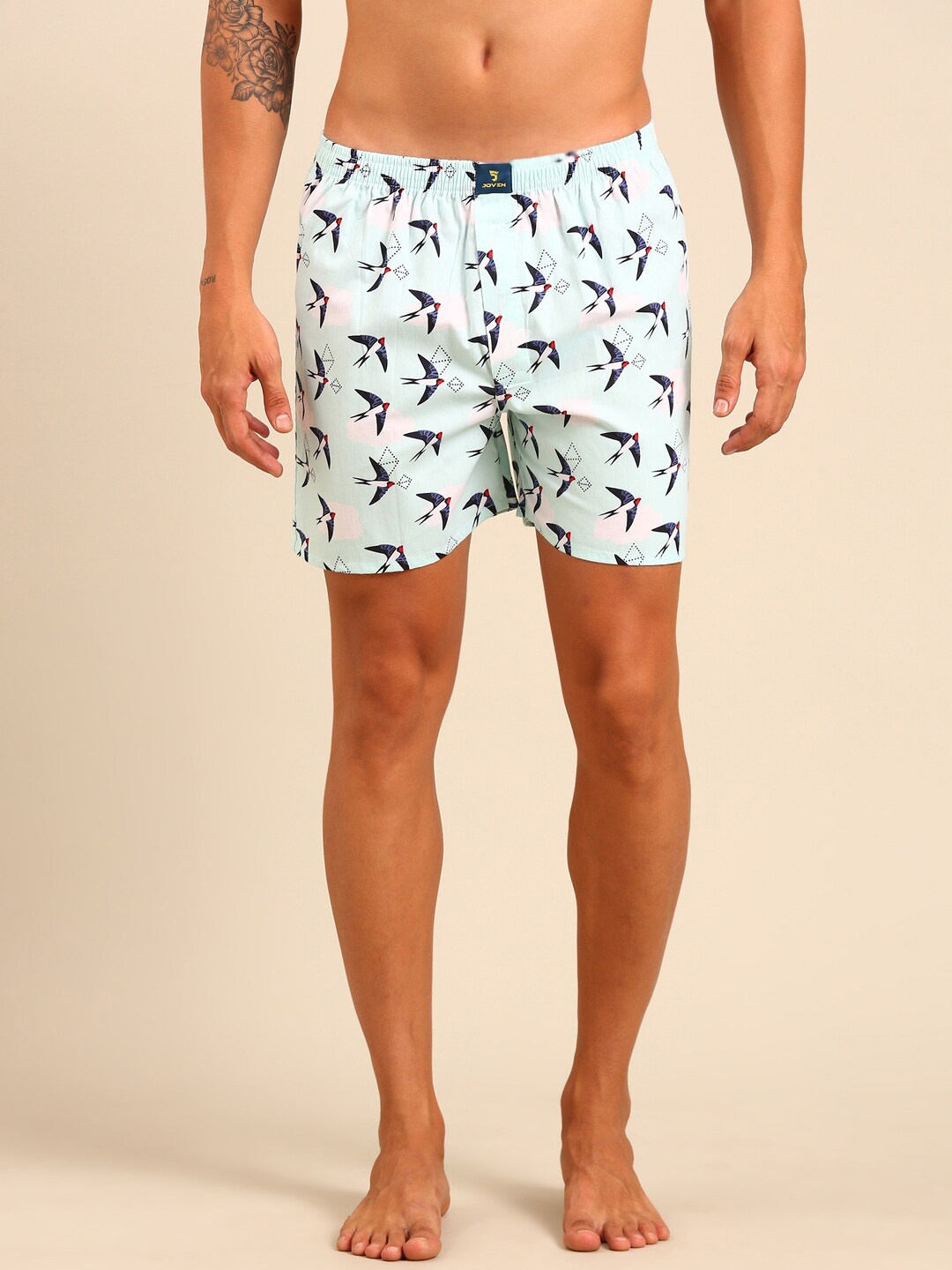 

Joven Printed Anti Shrink Pure Cotton Boxers JB1P-SW, Blue