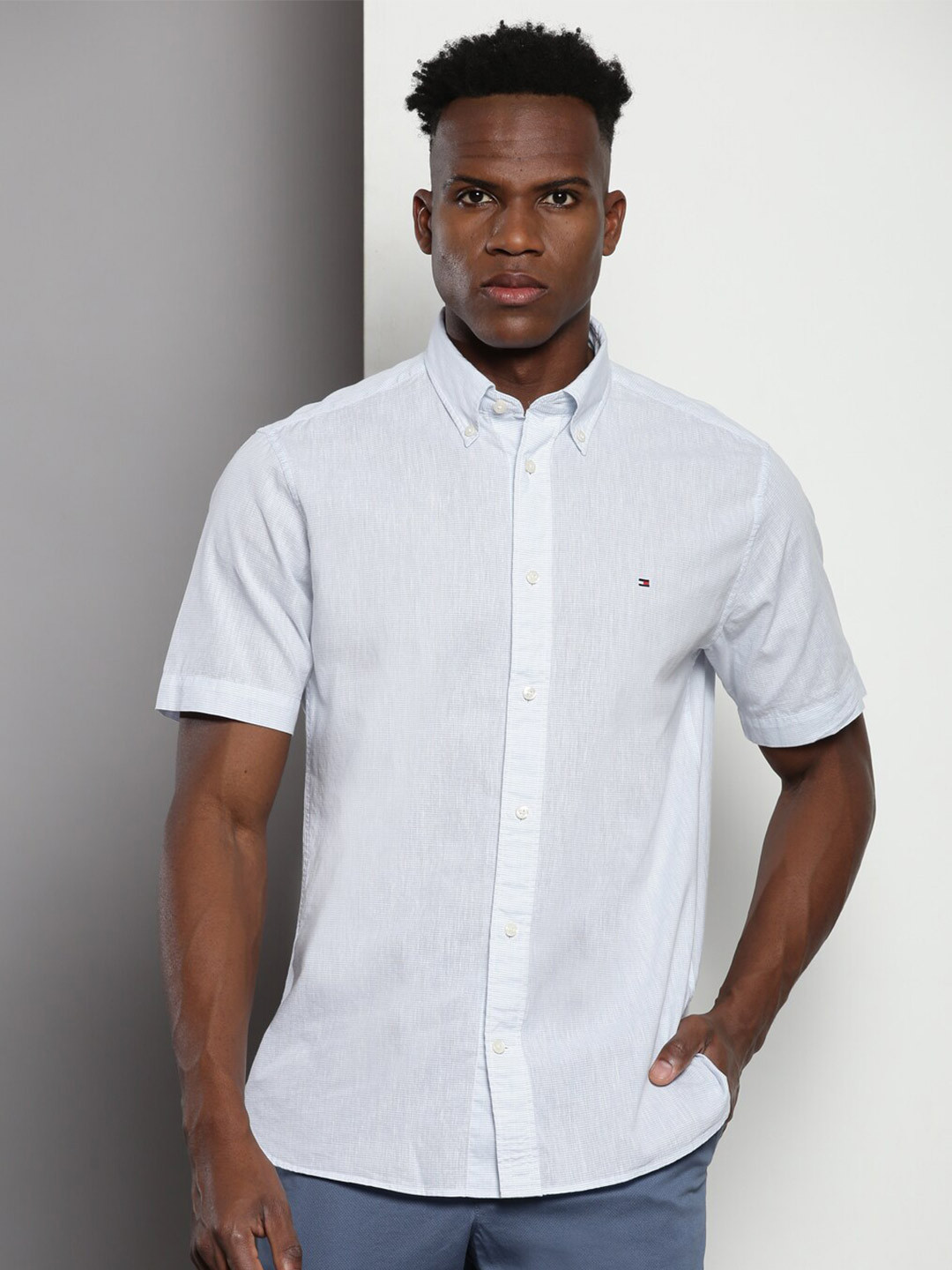 

Tommy Hilfiger Opaque Cotton Casual Shirt, Blue