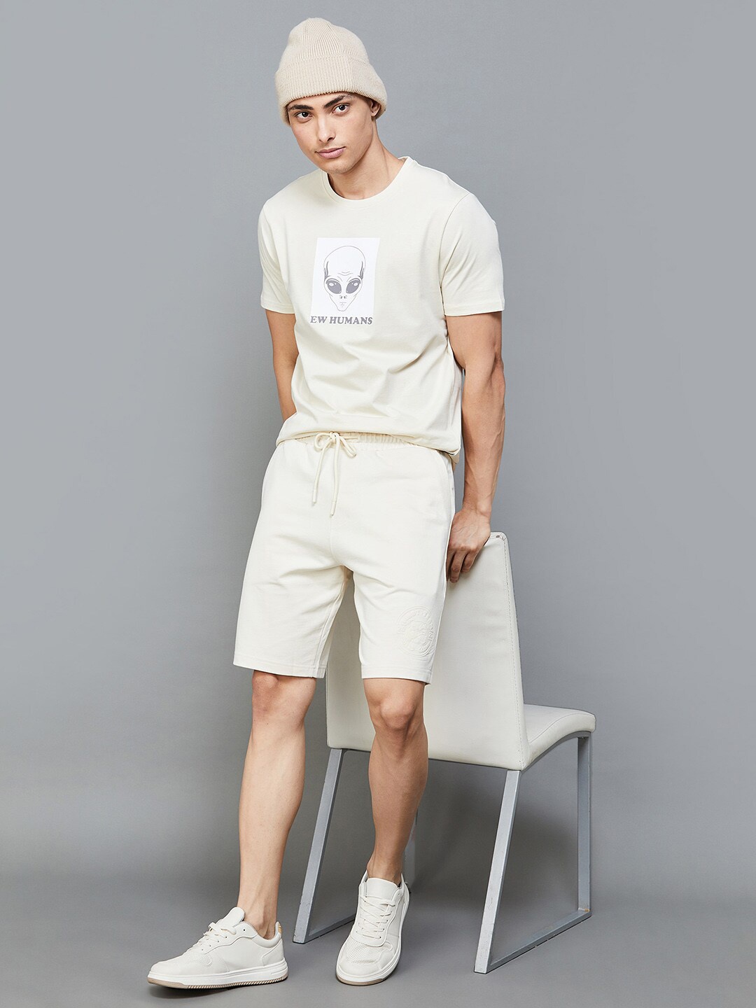 

Fame Forever by Lifestyle Men Mid-Rise Cotton Shorts, Beige