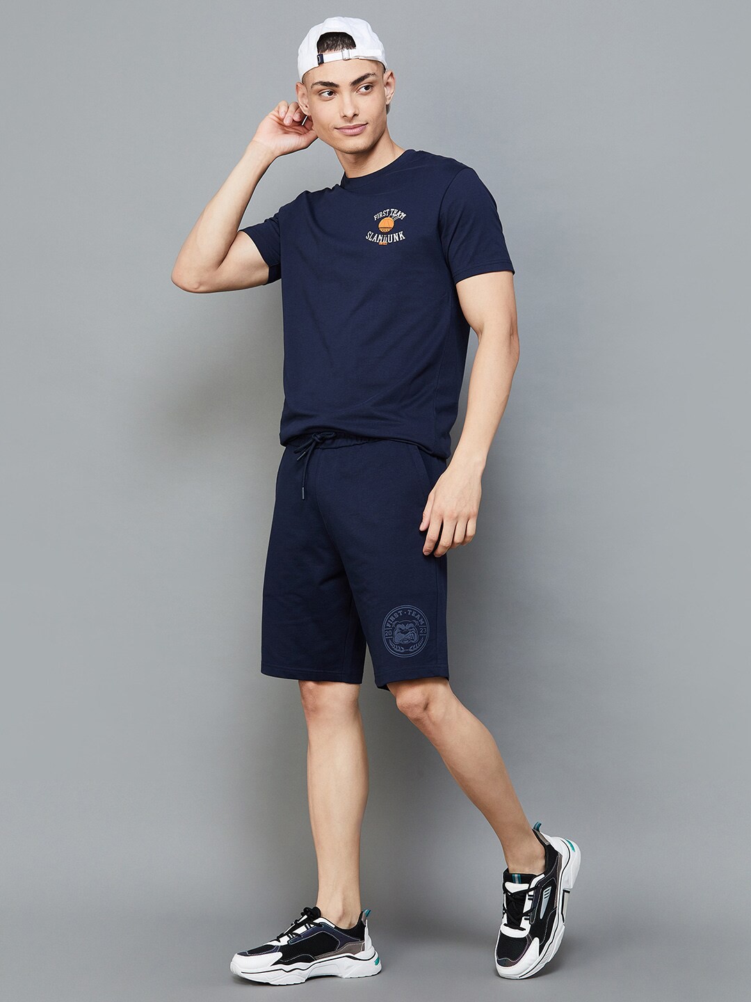 

Fame Forever by Lifestyle Men Mid-Rise Cotton Shorts, Navy blue