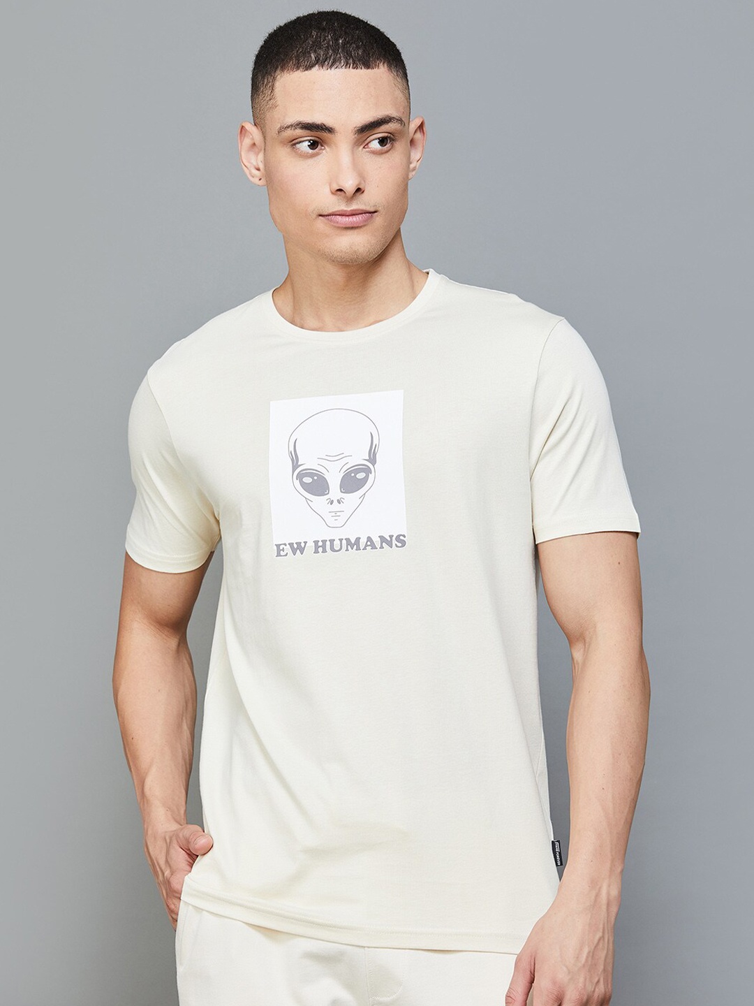 

Fame Forever by Lifestyle Humour and Comic Printed T-shirt, Beige