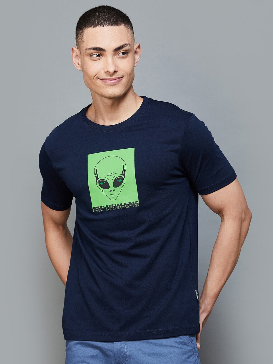 

Fame Forever by Lifestyle Typography Printed T-shirt, Blue