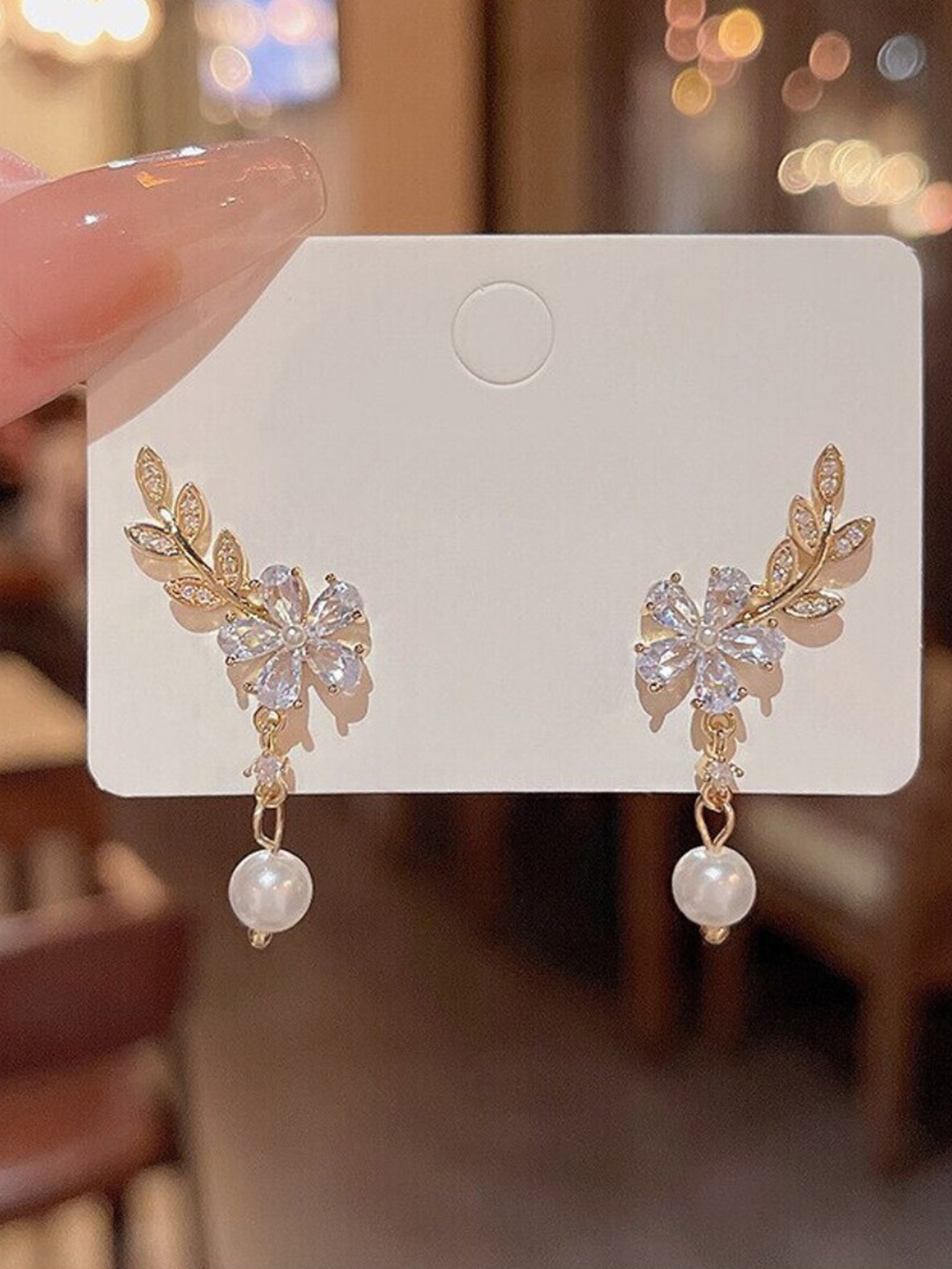 

SALTY Petite Bloom Cascade Earrings for Women, Gold
