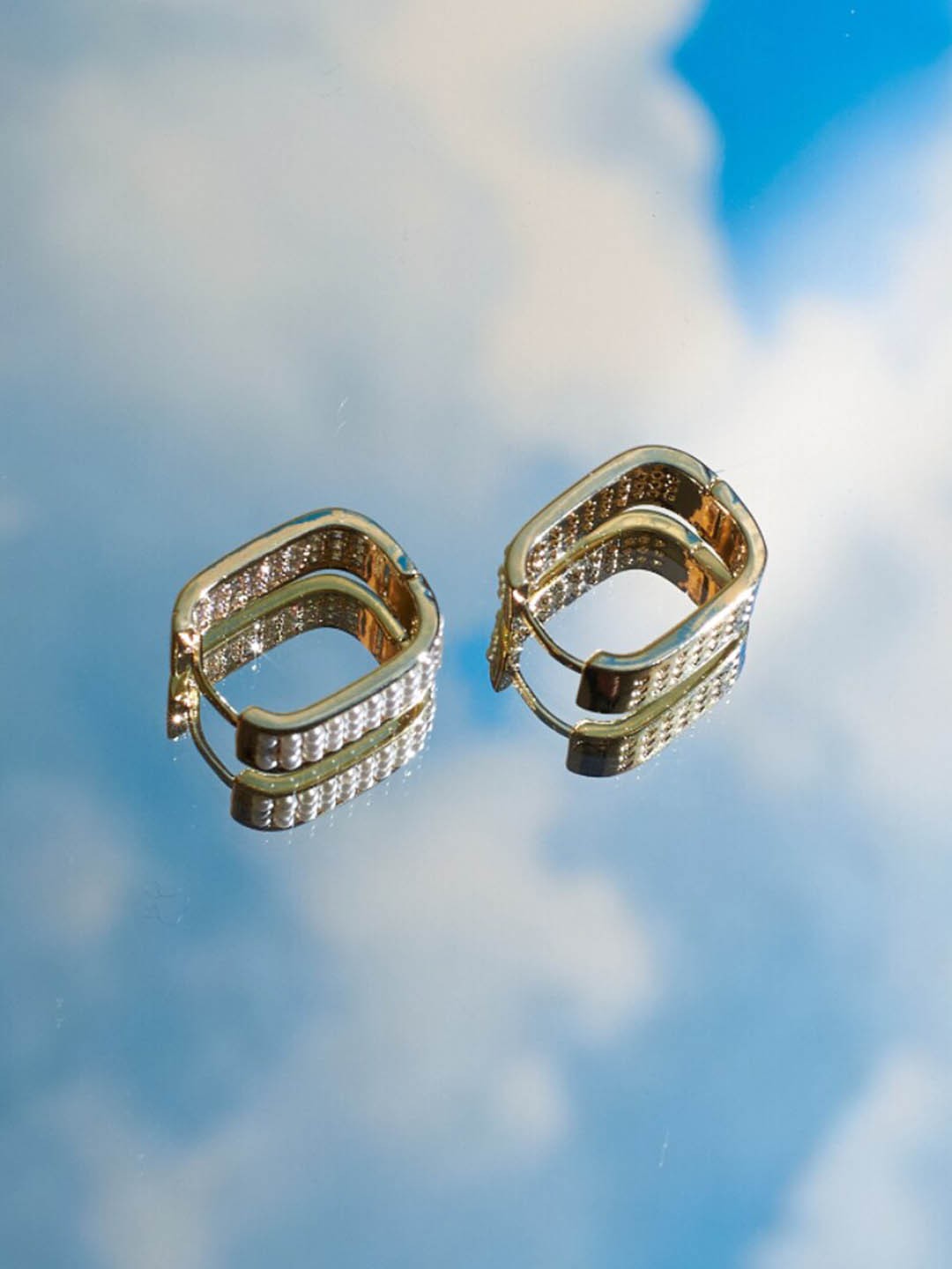 

SALTY Gold-Plated Contemporary Hoop Earrings