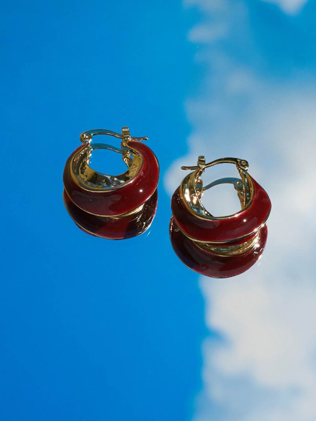 

SALTY Gold-Toned Contemporary Half Hoop Earrings