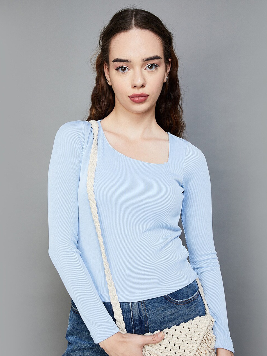 

Ginger by Lifestyle Long Sleeves Opaque Top, Blue