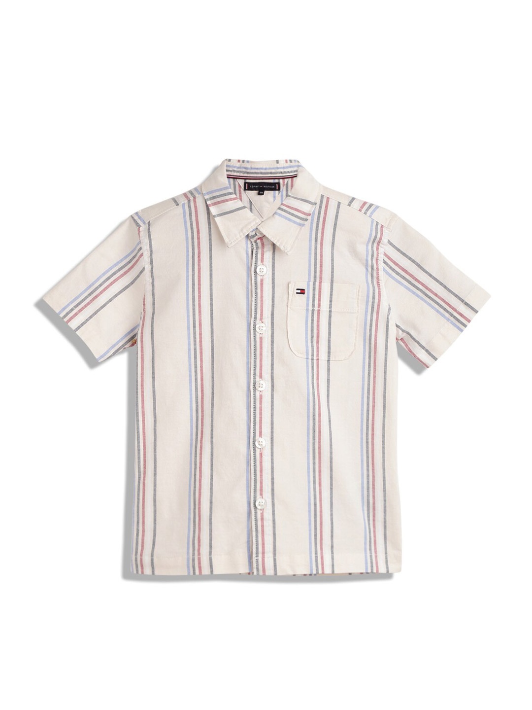 

Tommy Hilfiger Boys Striped Cotton Regular Fit Opaque Casual Shirt, Beige