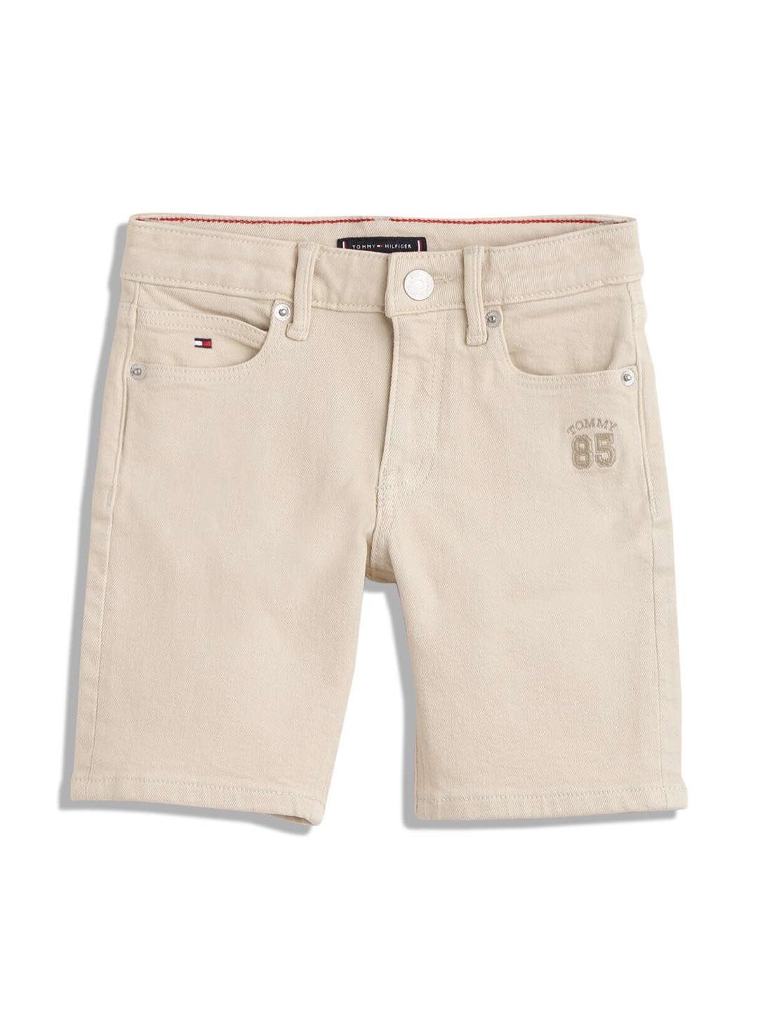 

Tommy Hilfiger Boys Mid-Rise Cotton Denim Shorts, Beige