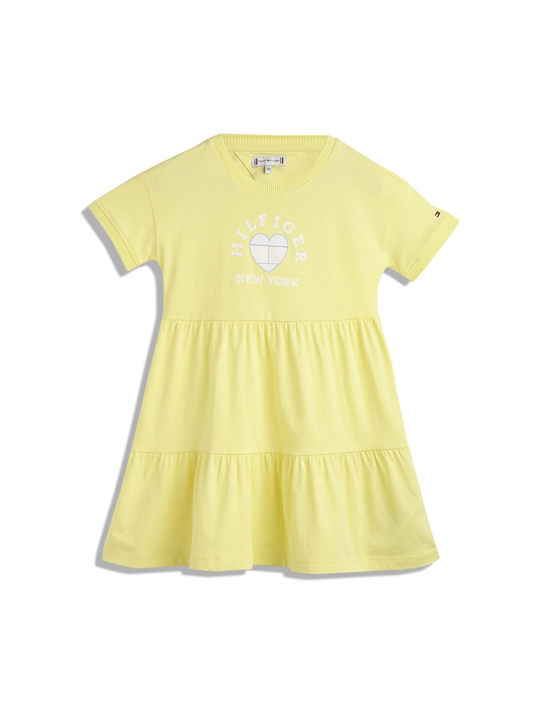 

Tommy Hilfiger Girls Round Neck Tiered A-Line Dress, Yellow