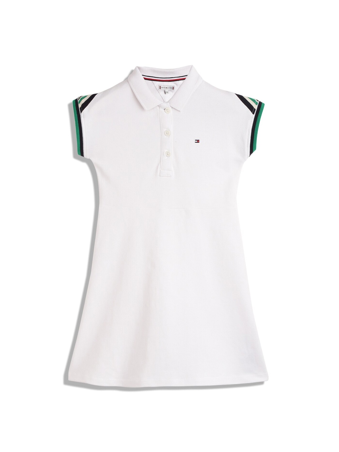 

Tommy Hilfiger Girls Shirt Collar A-Line Dress, White