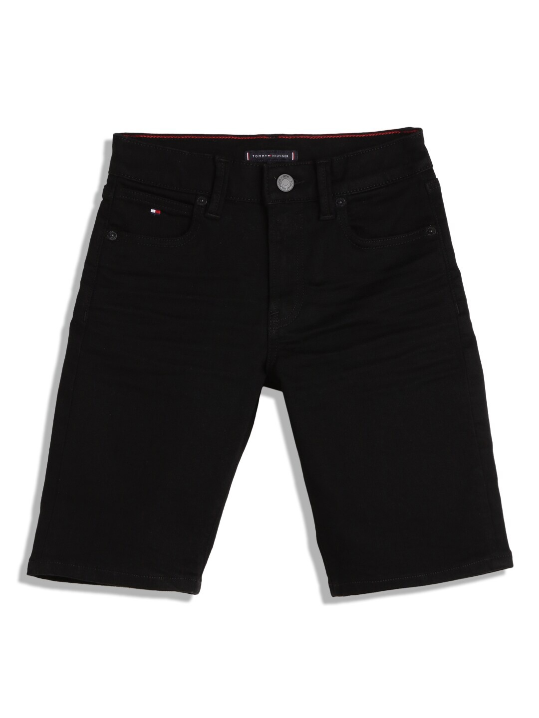 

Tommy Hilfiger Boys Straight Fit Mid Rise Denim Shorts, Blue