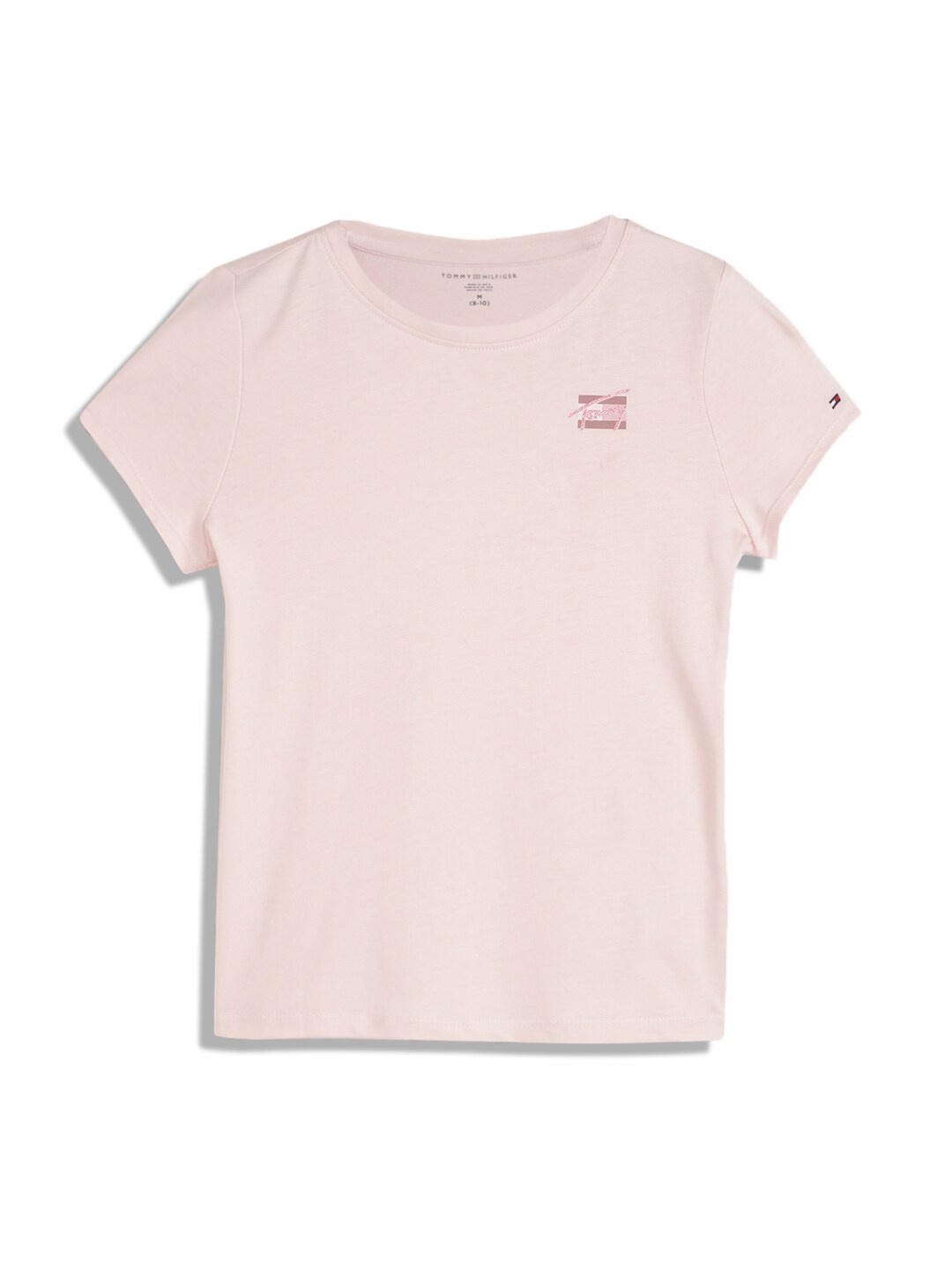 

Tommy Hilfiger Girls Cotton Round Neck Pockets T-shirt, Pink