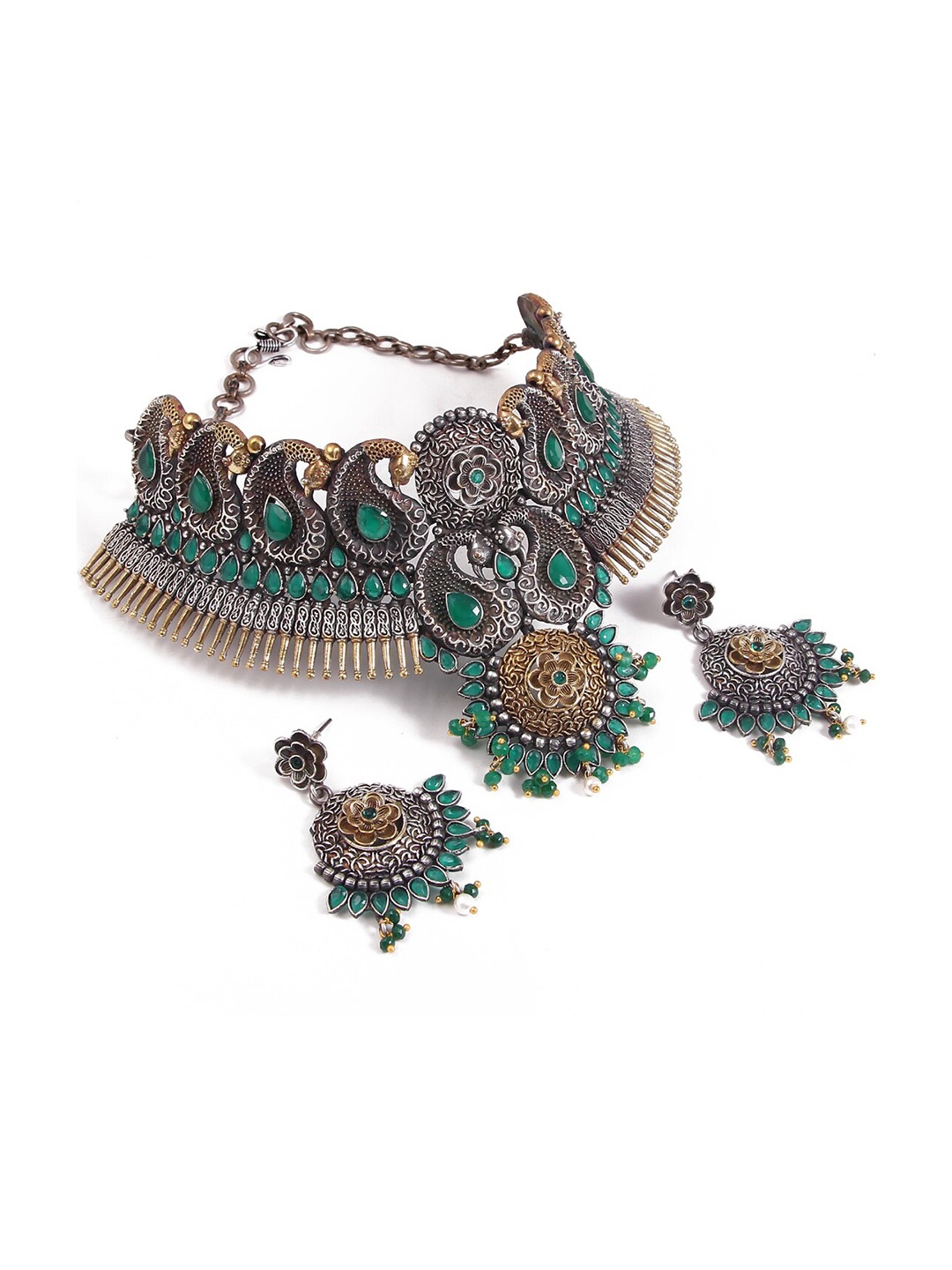 

VIRAASI Gold-plated Stone Studded Jewellery Set