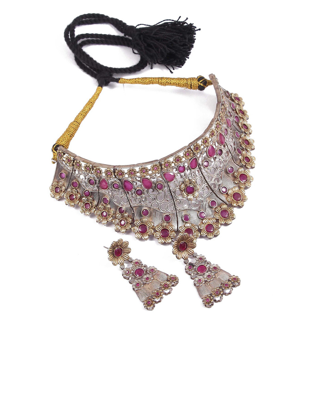 

VIRAASI Stone-Studded Jewellery Set, Gold