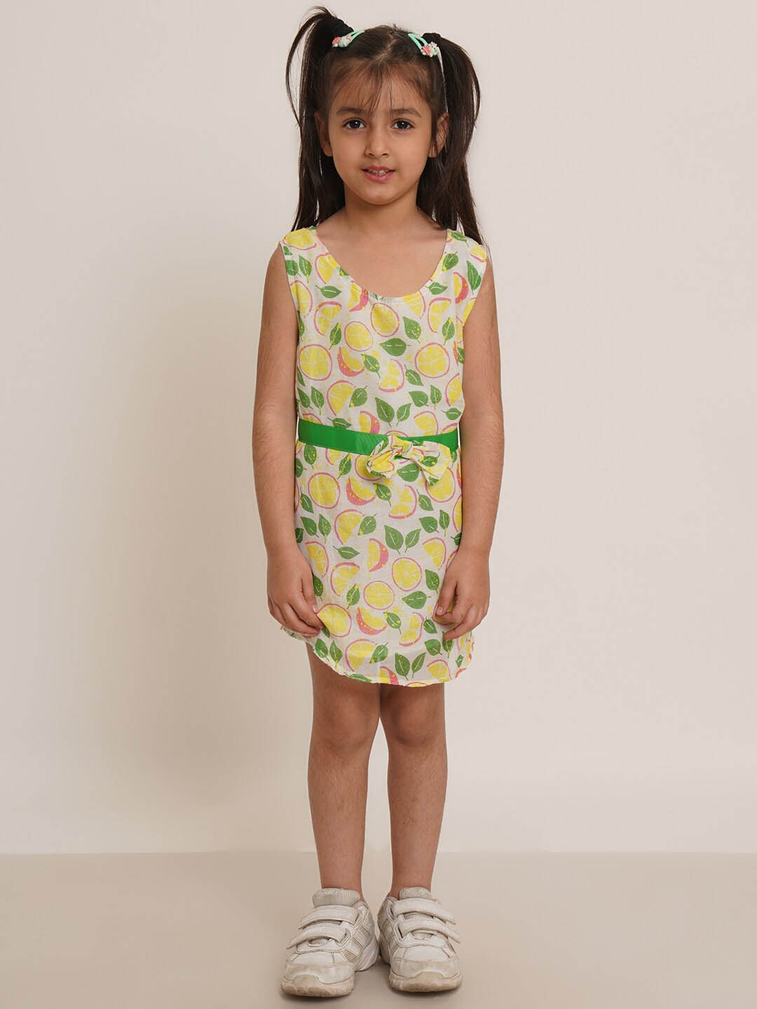 

Creative Kids Conversational Printed Round Neck Sheath Straight Dress, Green