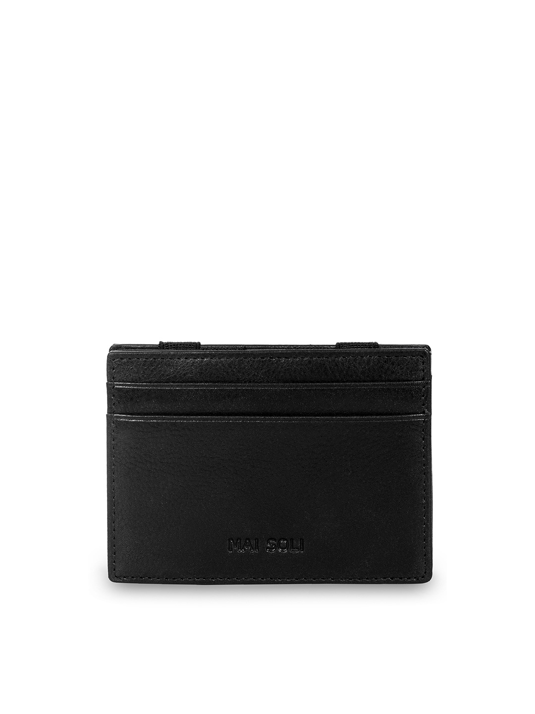 

MAI SOLI Men Black Textured Genuine Vintage Leather Magic Two Fold Wallet