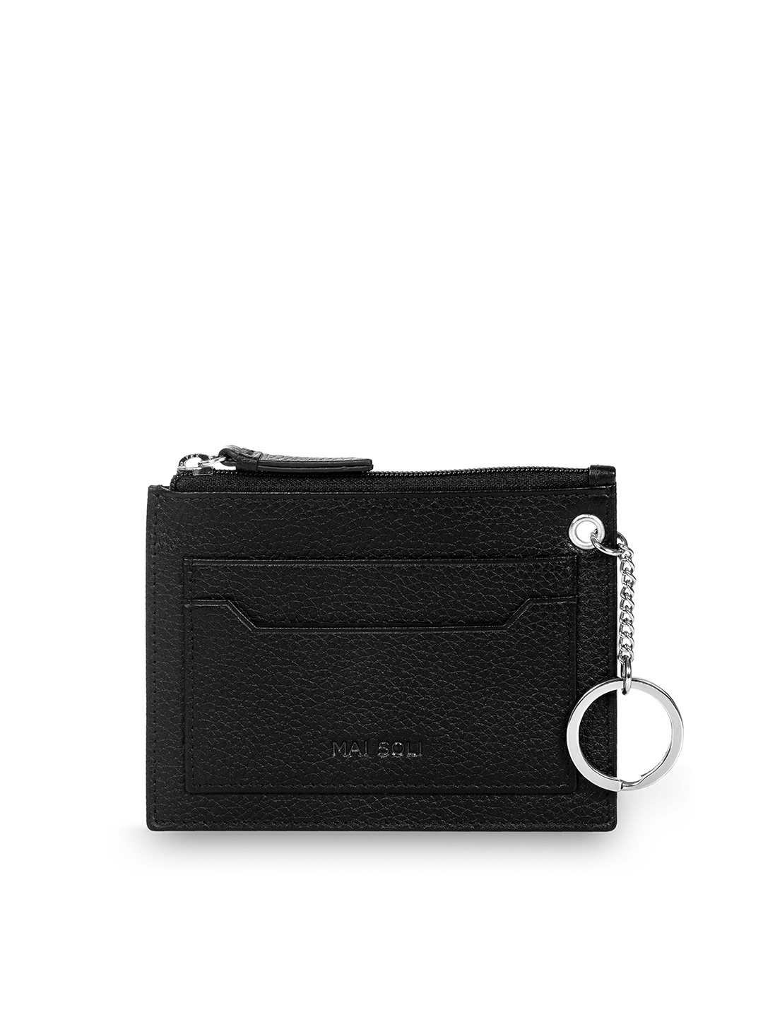 MAI SOLI Unisex Black 3 Leather Card Holder