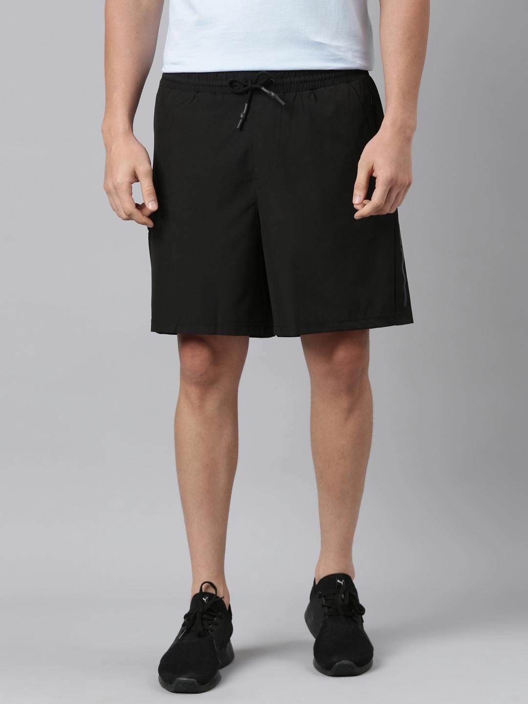 

FILA Men Mid-Rise Cotton Sports Shorts, Black
