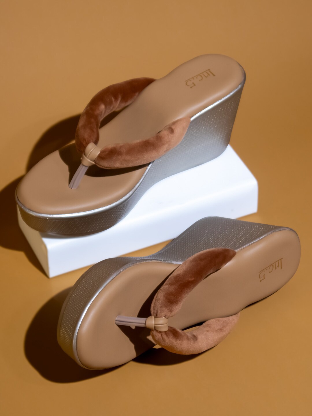 

Inc 5 Open Toe Wedge Heels, Brown