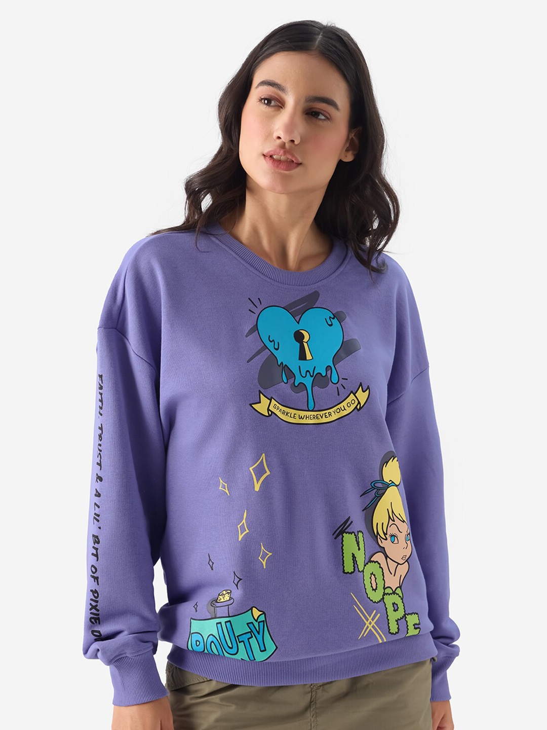 

The Souled Store Lavender Graphic Printed Pullover