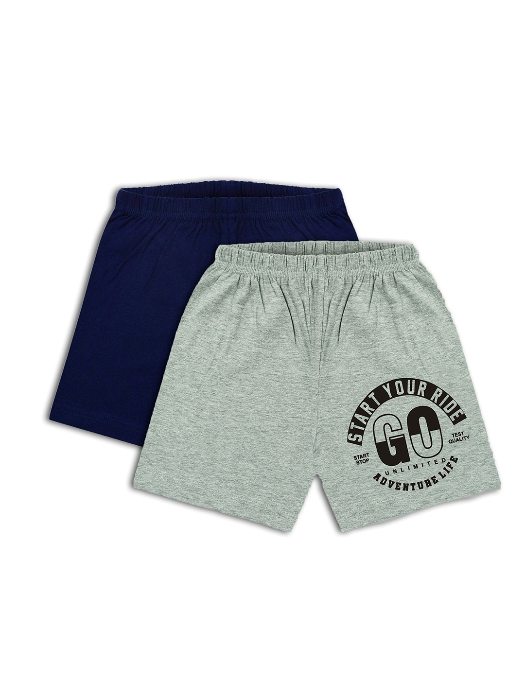 

CoolTees4U Pack Of 2 Boys Printed Cotton Shorts, Navy blue