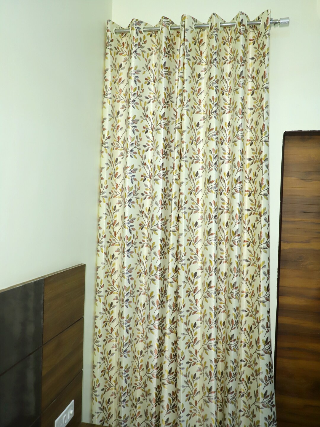 

KSHIRSA Coffee Brown & Beige Floral Door Curtain