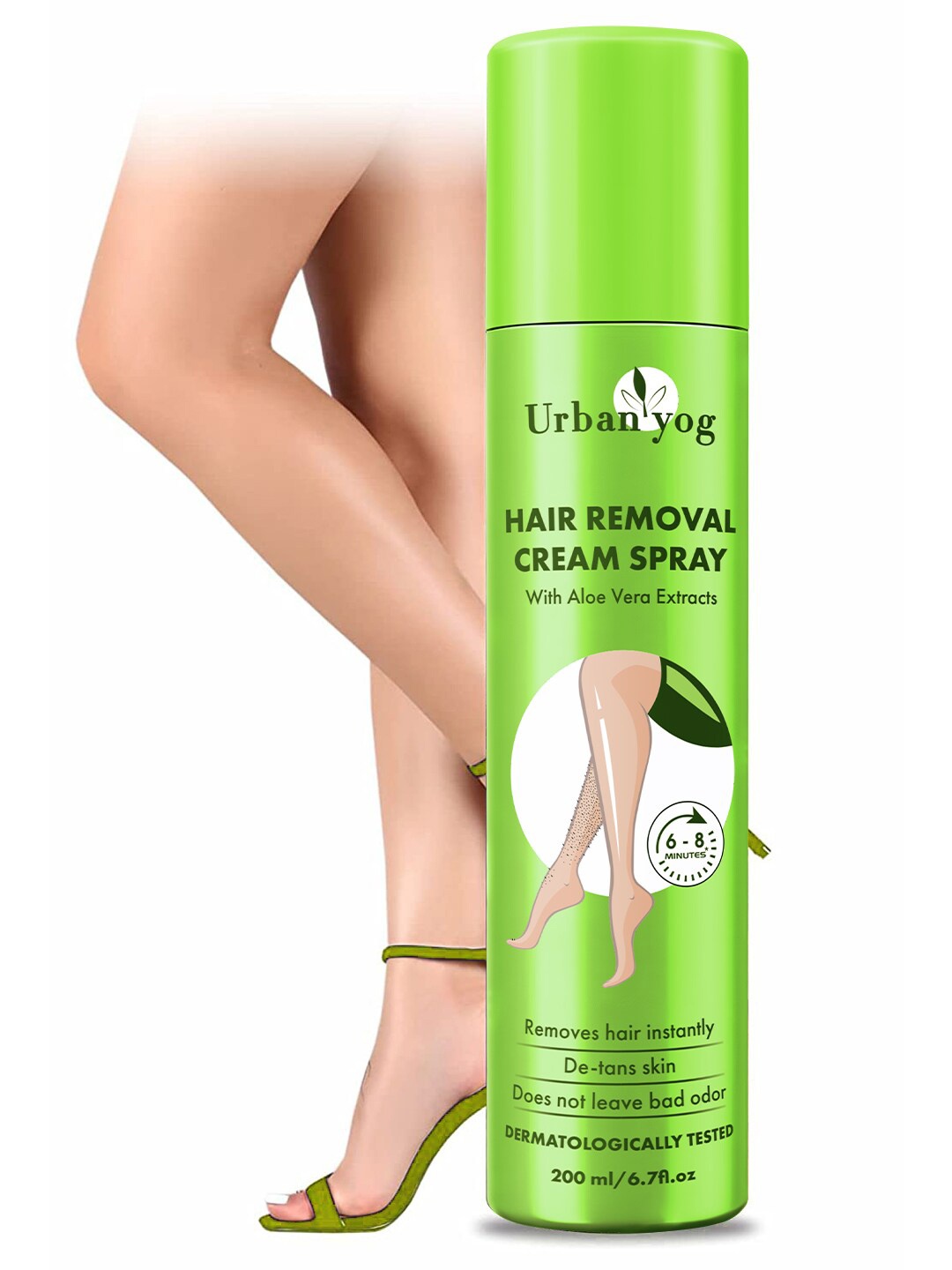 

URBANYOG Hair Removal Cream Spray With Aloe Vera Flavour - 200ml, Green