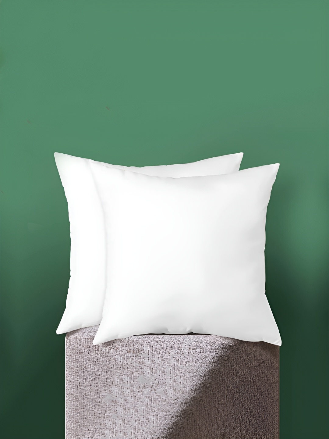 

SAJAVAT White 2 Pieces Cotton Highly Insulated Square Cushions