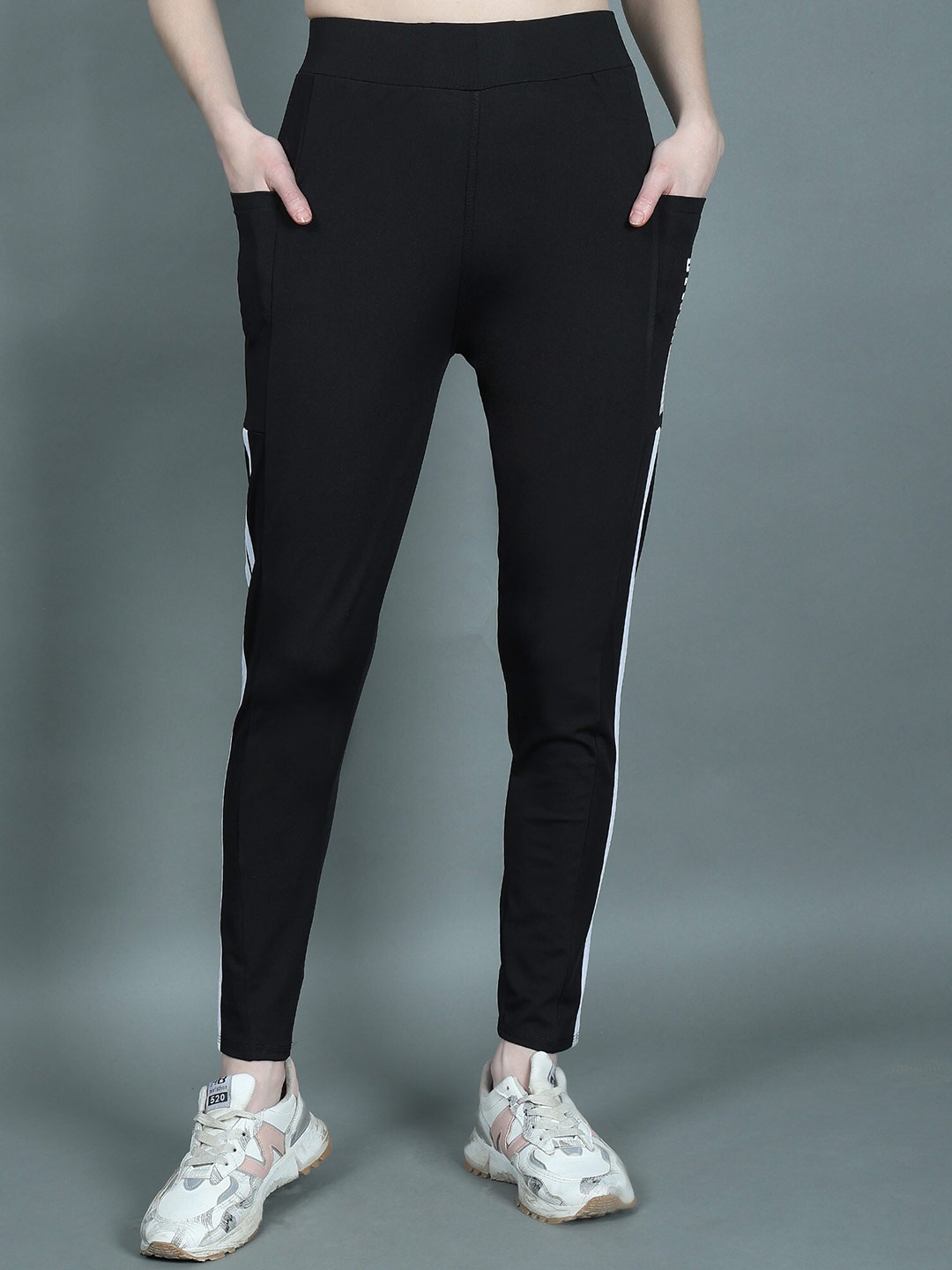 

BAESD Girls Striped Ankle-Length Gym Tights, Black