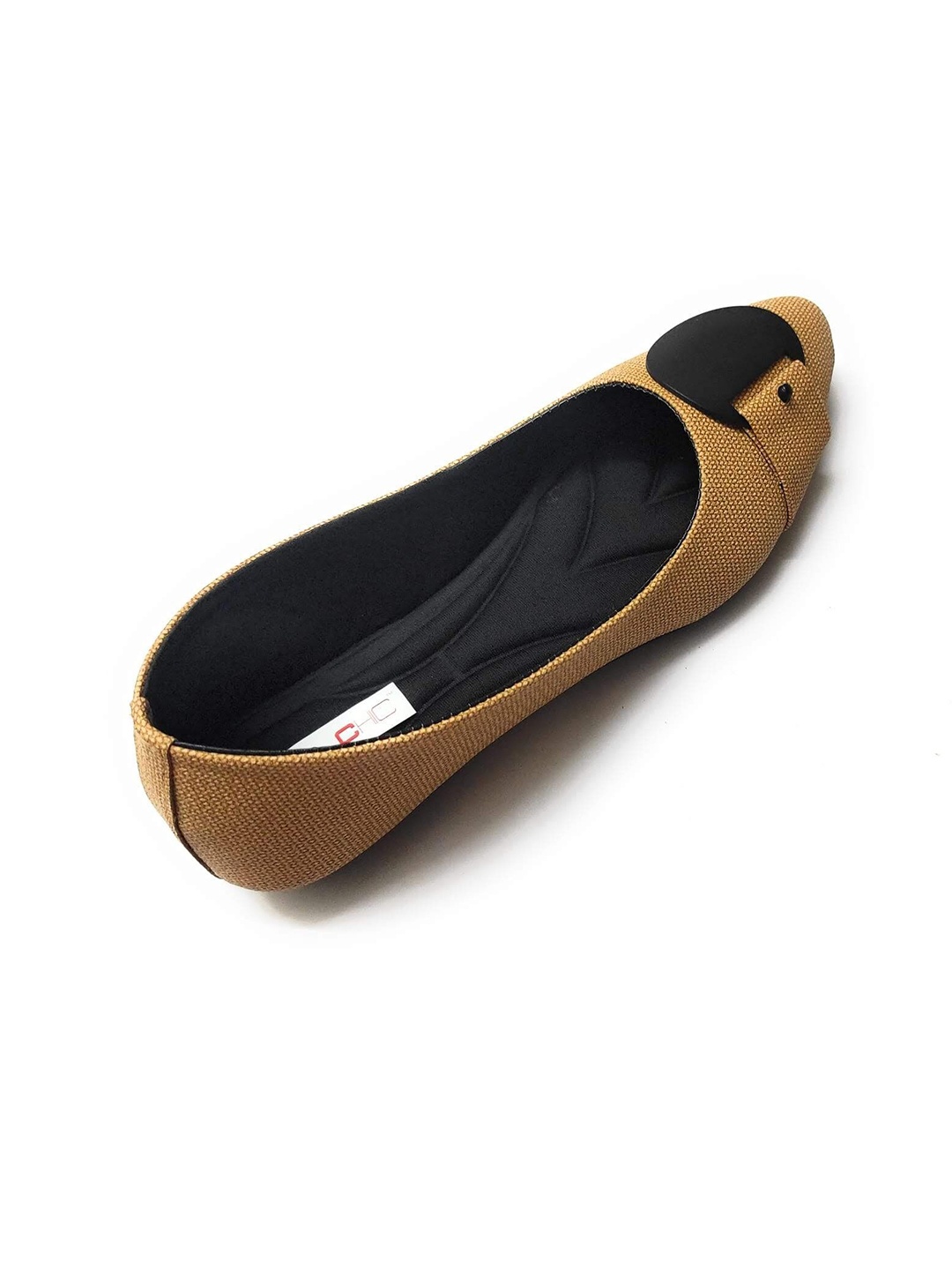 

Ta Chic Textured Pointed Toe Ballerinas, Tan
