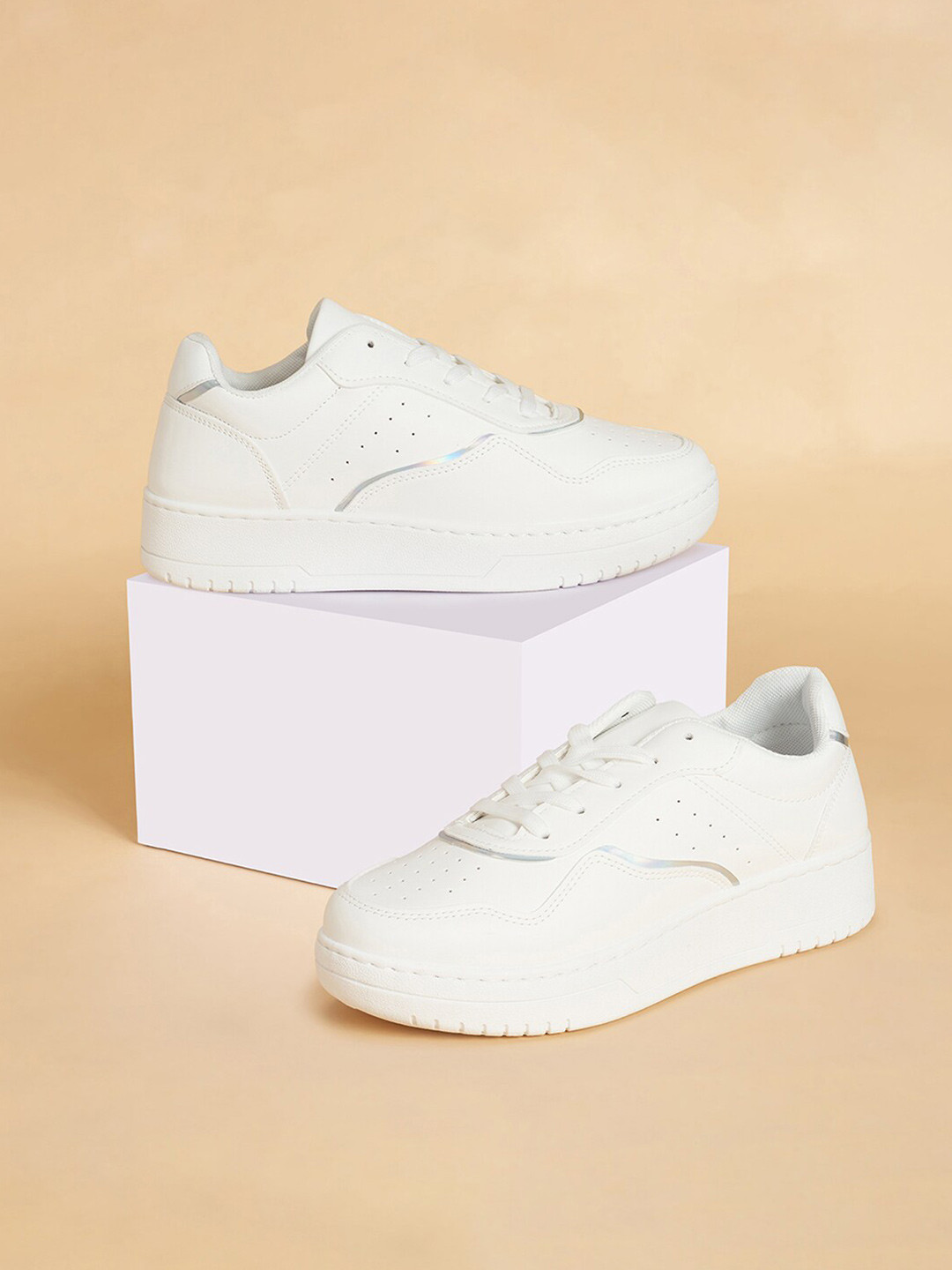 

Forever Glam by Pantaloons Women Perforated Lace-Up Sneakers, White