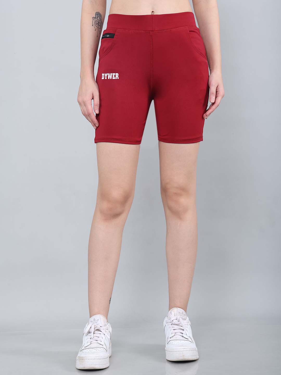 

BAESD Girls Slim Fit Stretchable Training Or Gym Sports Shorts, Maroon
