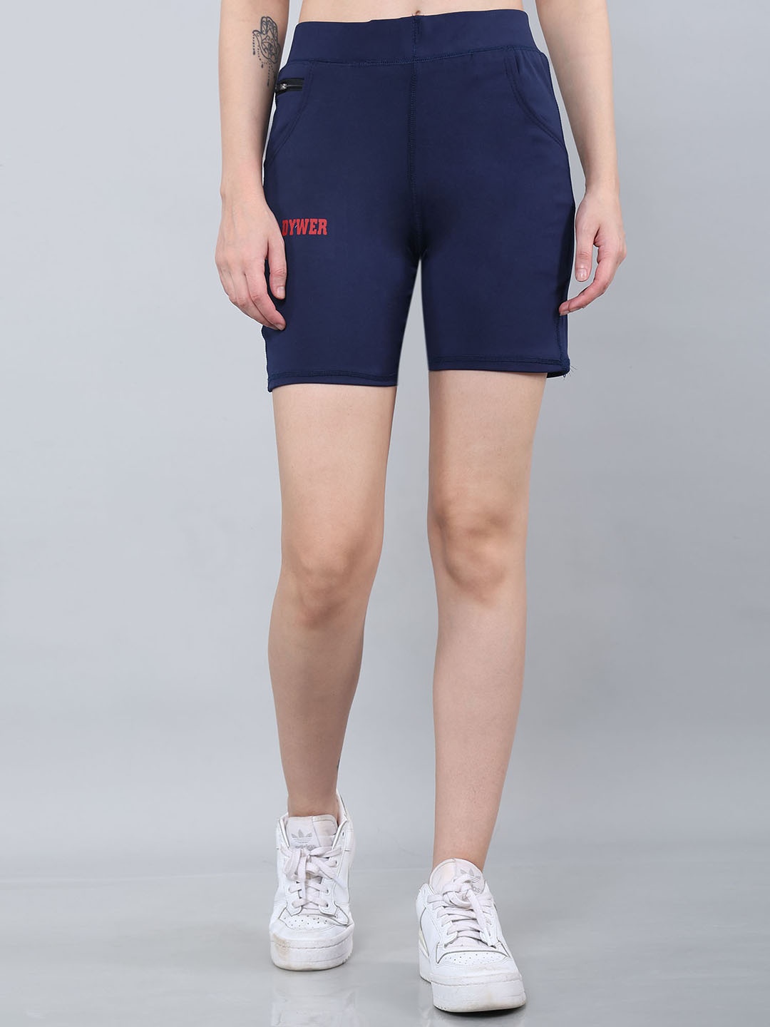

BAESD Girls Slim Fit Stretchable Training Or Gym Sports Shorts, Navy blue