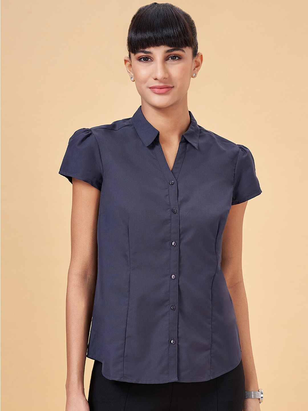 

Annabelle by Pantaloons Opaque Formal Shirt, Grey