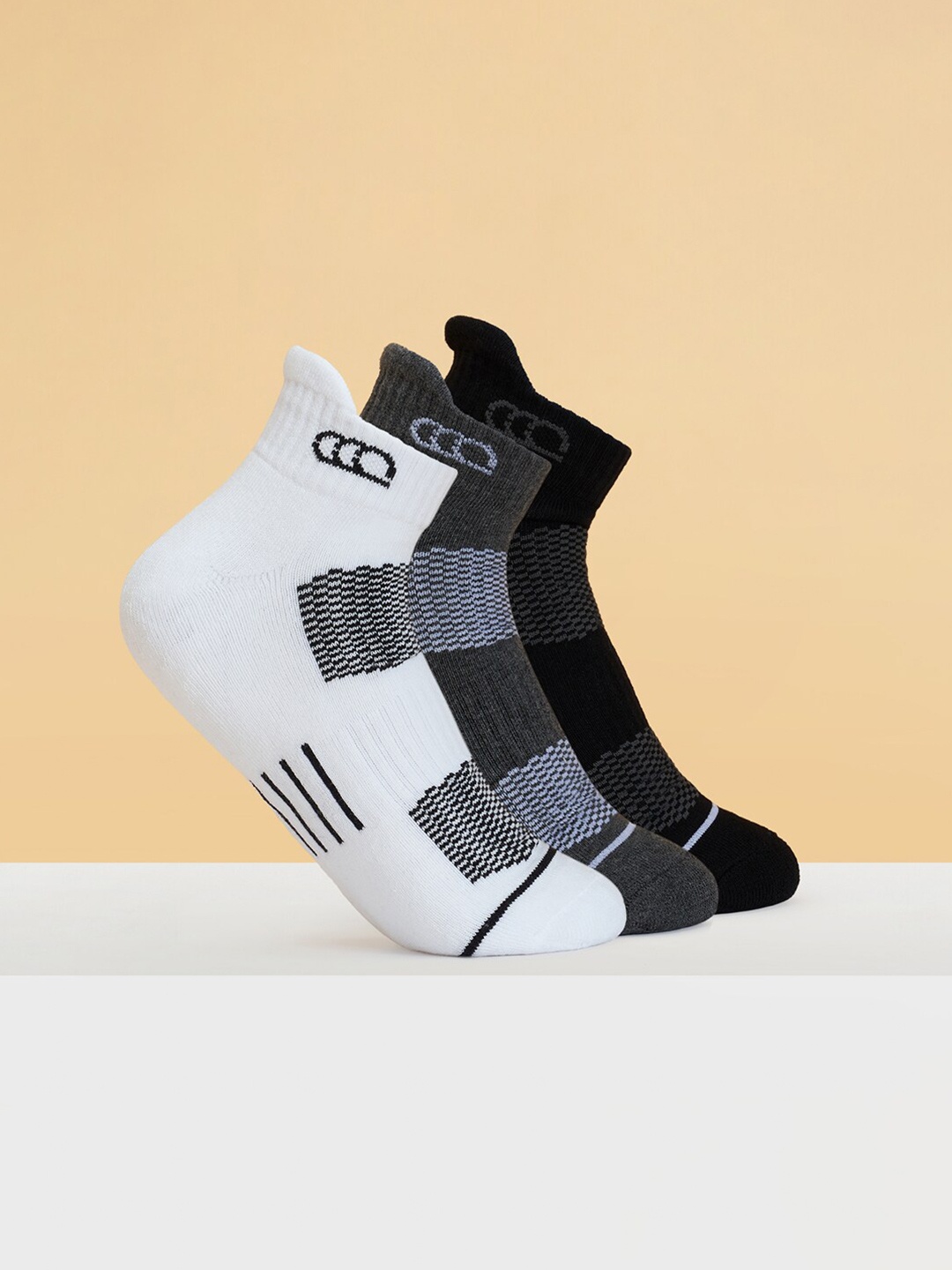 

Ajile by Pantaloons Men Pack Of 3 Patterned Ankle-Length Socks, Black