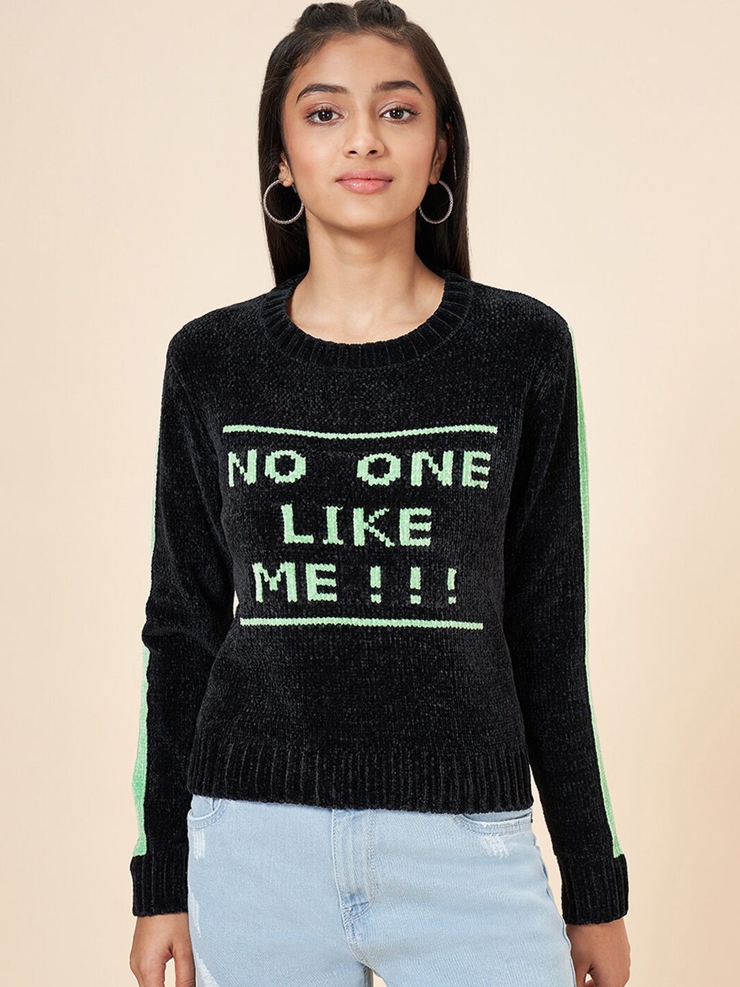 

Coolsters by Pantaloons Girls Typography Printed Pullover, Black