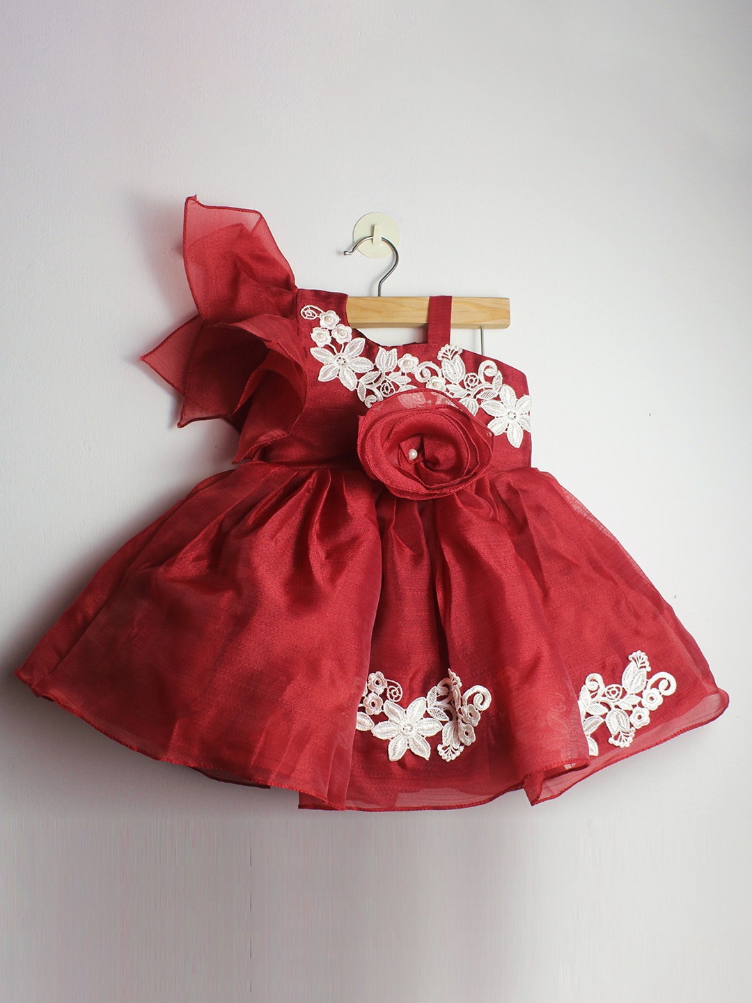 

BAESD Girls Flared Sleeve Fit and Flare Dress, Maroon