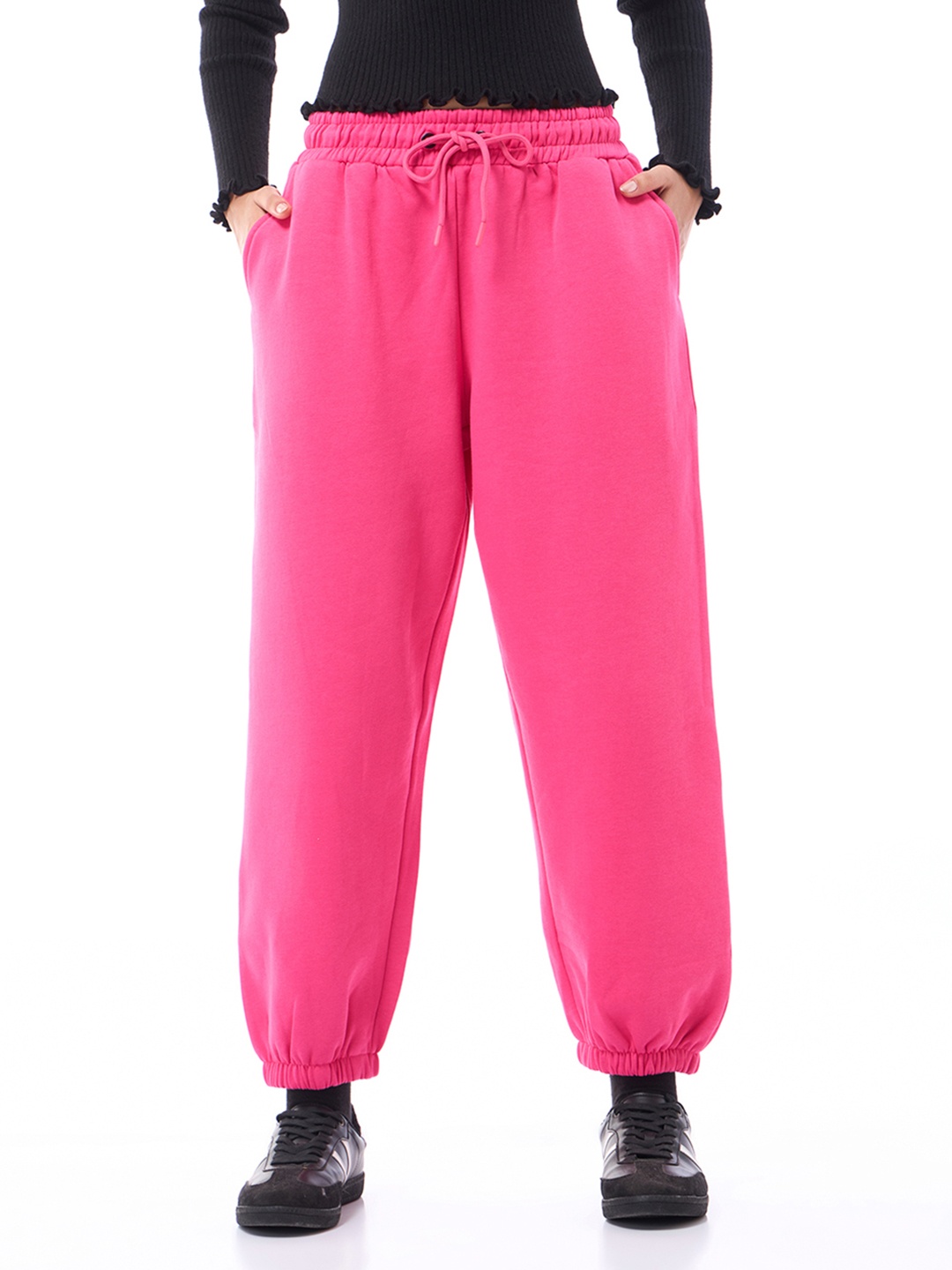 

Bewakoof Heavy Duty 1.0 Women Super Loose Fit Joggers, Pink