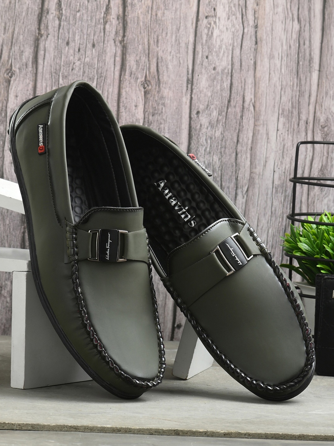 

AARAVIN'S Men Lightweight Driving Shoes, Green