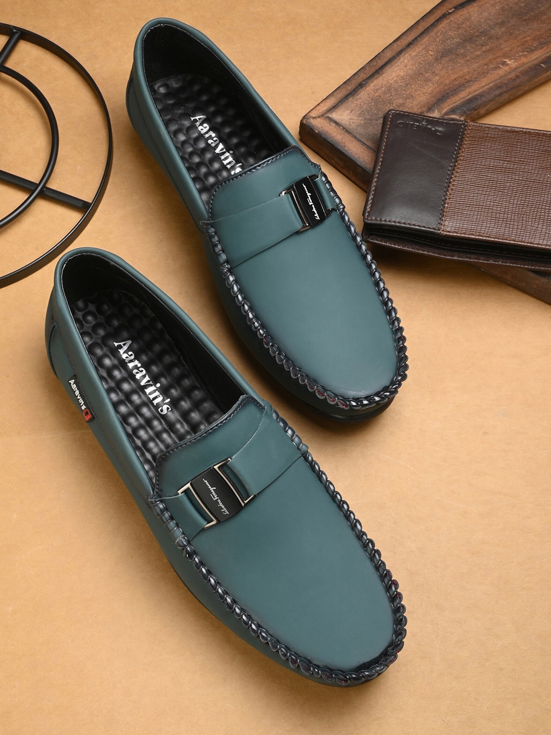

AARAVIN'S Men Lightweight Driving Shoes, Teal