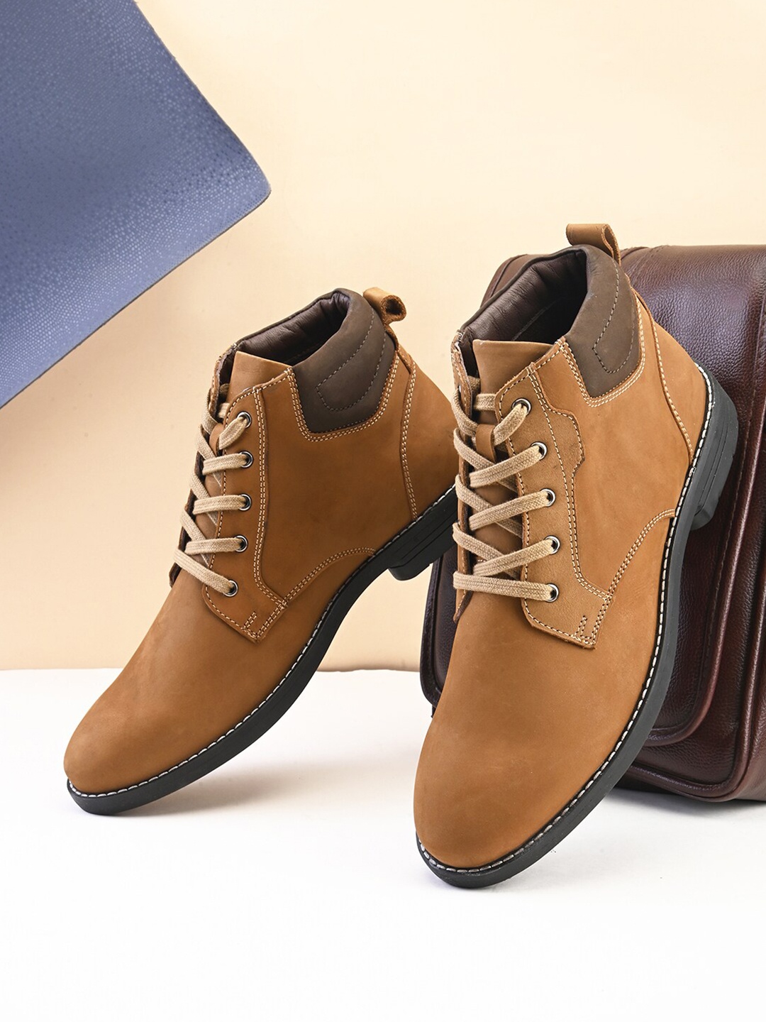 

pelle albero Men Lace-up Regular Boots, Camel brown