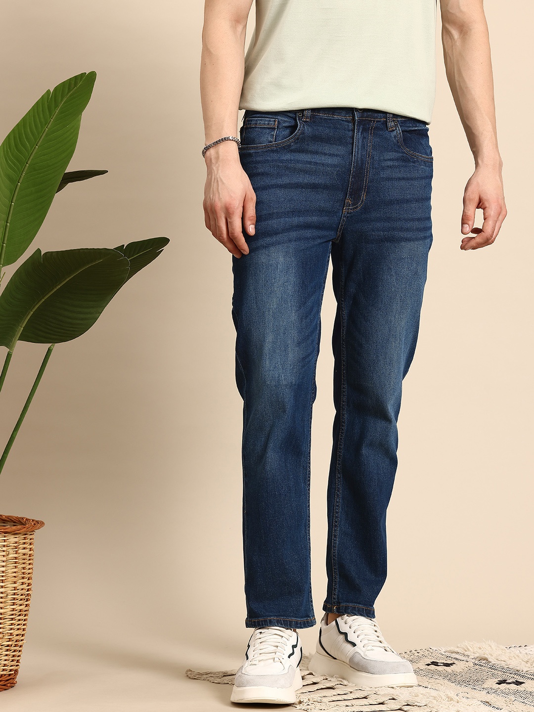 

Mast & Harbour Men Regular Fit Jeans, Navy blue