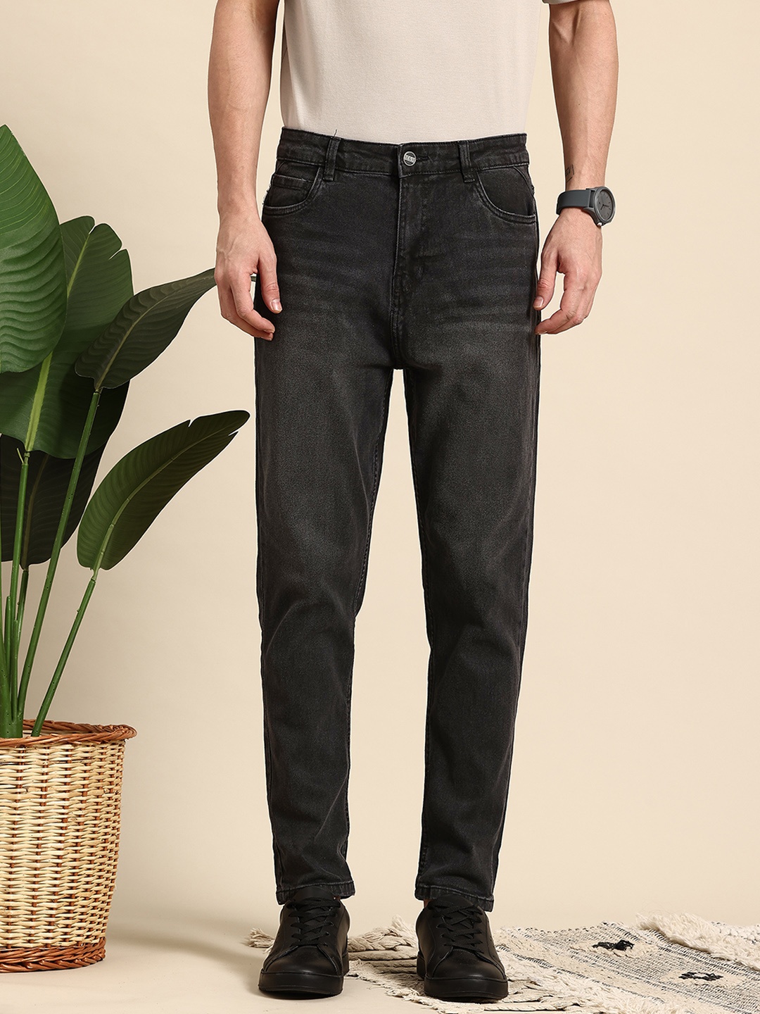 

Mast & Harbour Men Regular Fit Jeans, Black