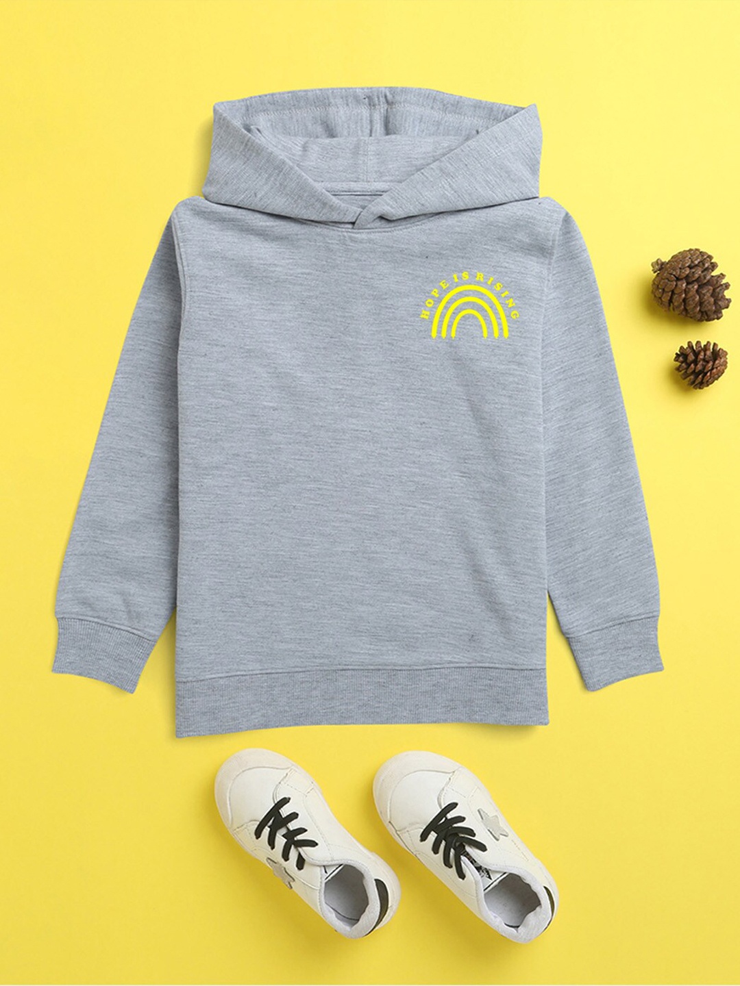 

BAESD Kids Graphic Printed Hooded Fleece Pullover, Grey