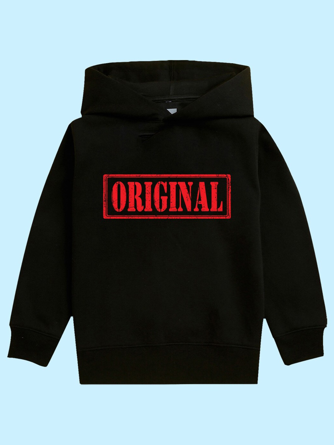 

BAESD Kids Typography Printed Hooded Fleece Pullover, Black