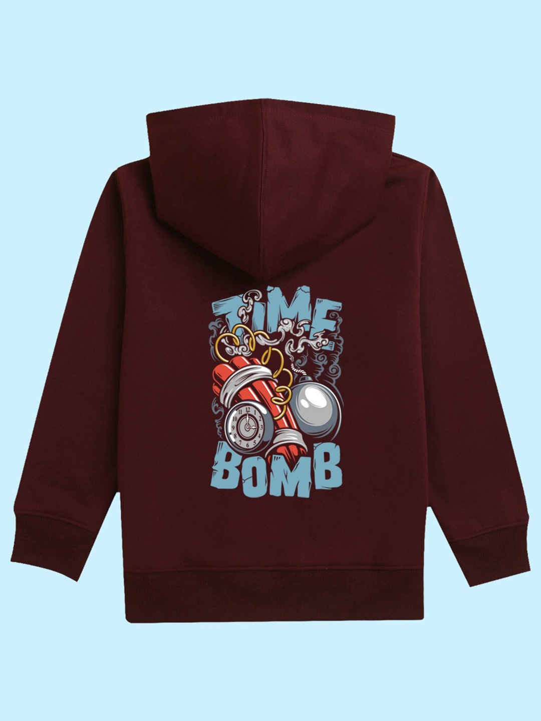 

BAESD Kids Graphic Printed Hooded Fleece Pullover, Burgundy