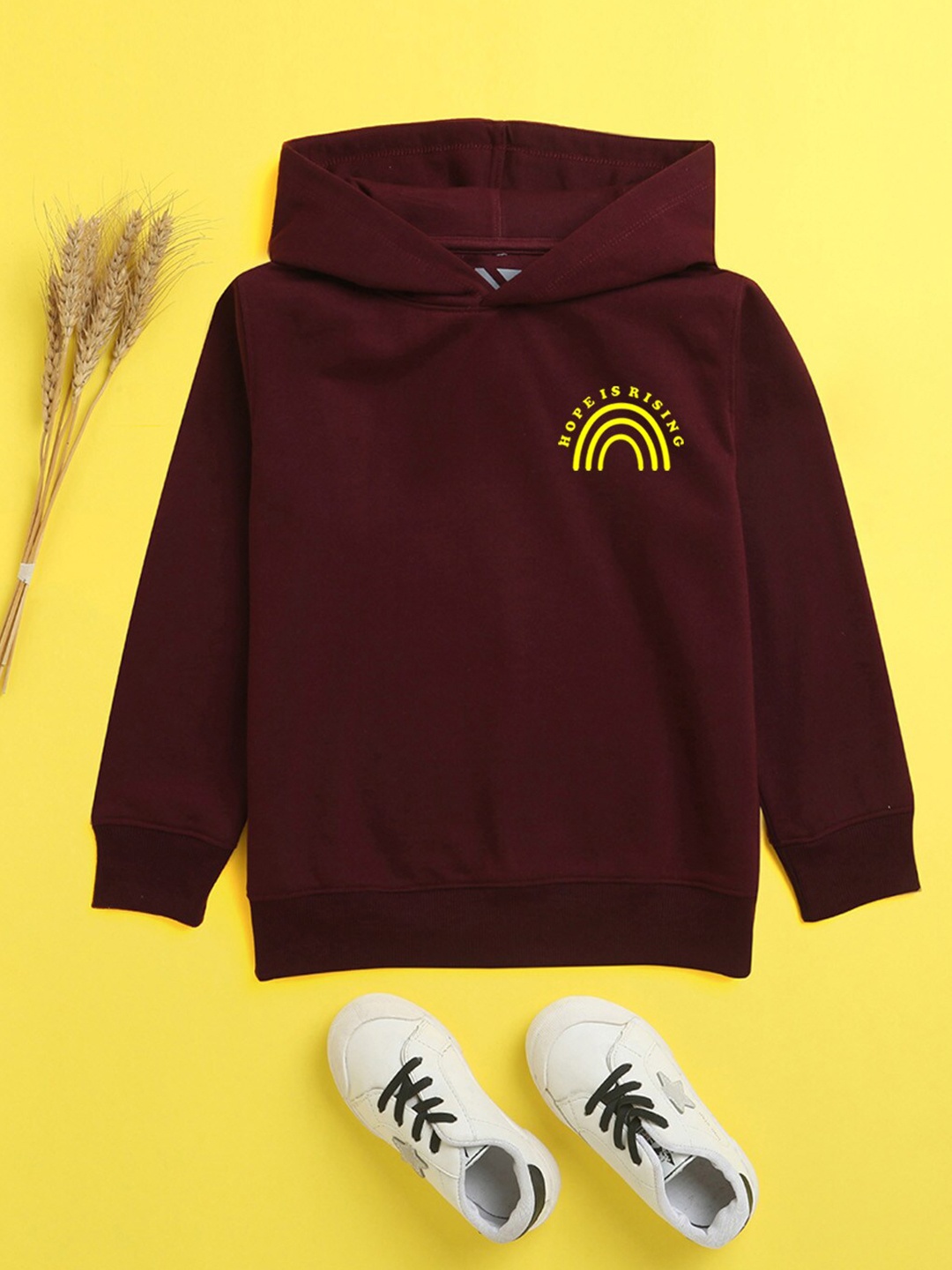 

BAESD Unisex Kids Burgundy Hooded Sweatshirt
