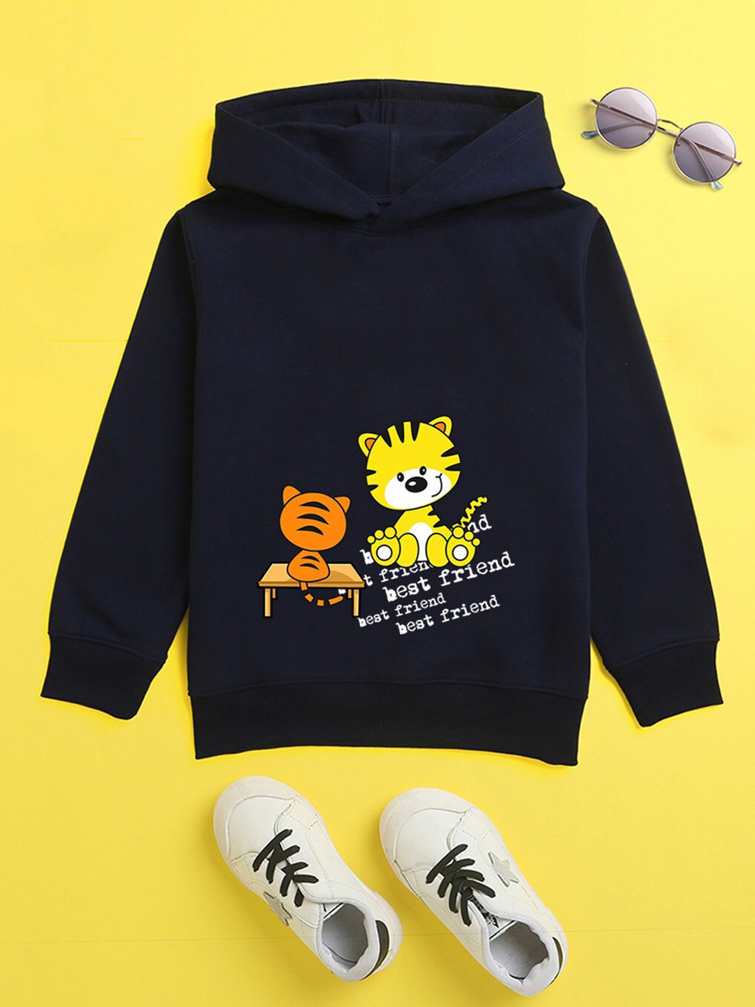 

BAESD Kids Graphic Printed Hooded Fleece Pullover Sweatshirt, Navy blue