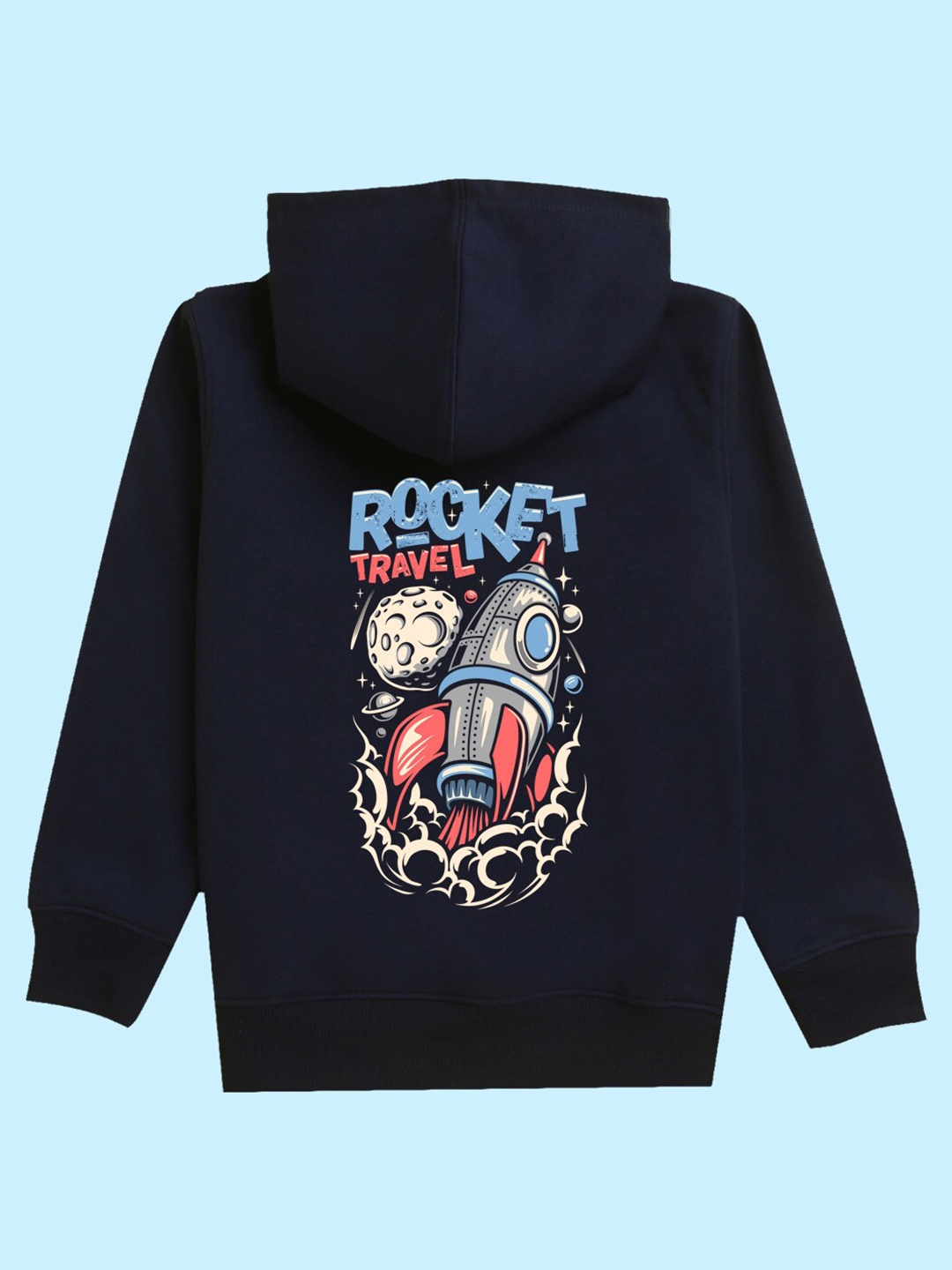 

BAESD Kids Graphic Printed Hooded Fleece Pullover, Navy blue