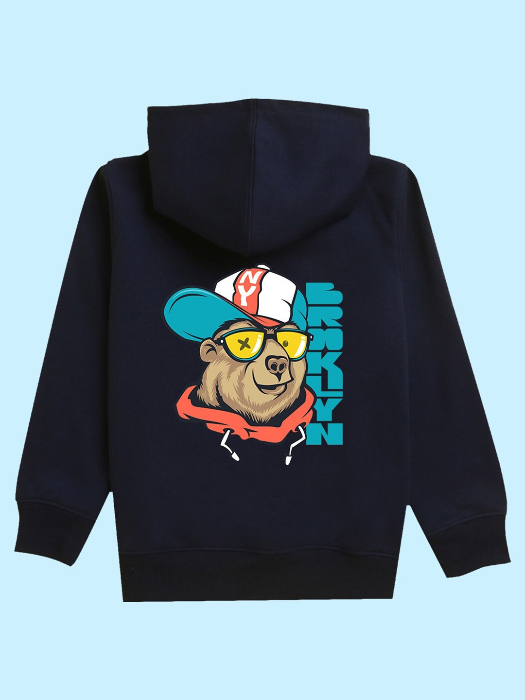 

BAESD Kids Graphic Printed Hooded Fleece Pullover Sweatshirt, Navy blue